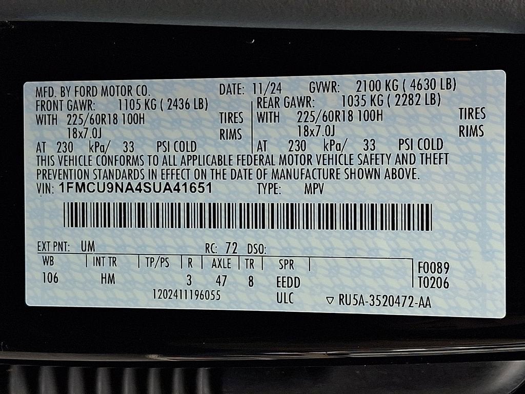 2025 Ford Escape ST-Line Select