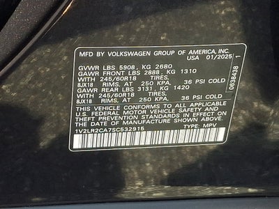 2025 Volkswagen Atlas 2.0T SE