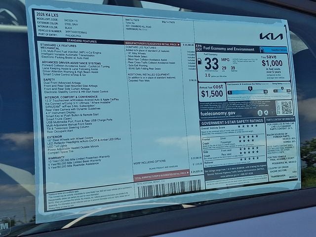 2026 Kia K4 LXS