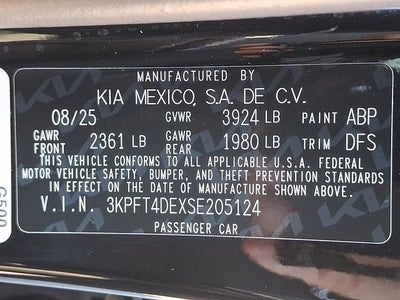 2025 Kia K4 LXS